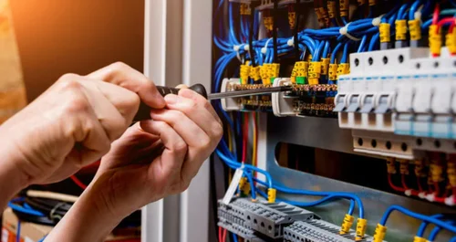 Electrician at work